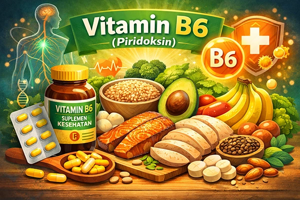 Suplemen Kesehatan Vitamin B6 (Piridoksin): Manfaat, Fungsi, dan Panduan Konsumsi Aman